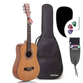 Hola Music 850004933091 Left Handed 3/4 Size 36 Inch Acoustic Guitar Bundle - Scratch And Dent