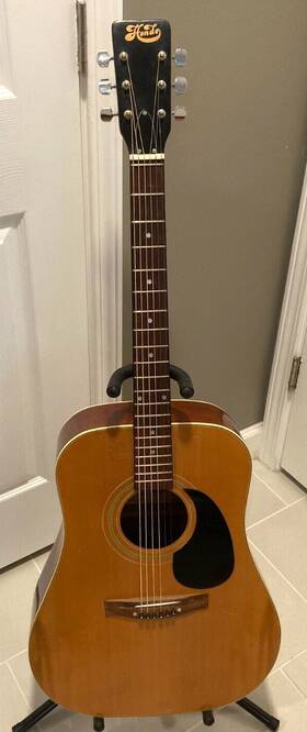 H155 Hondo Vintage Acoustic Guitar Korea Circa 1980s Good Condition Gator Bag