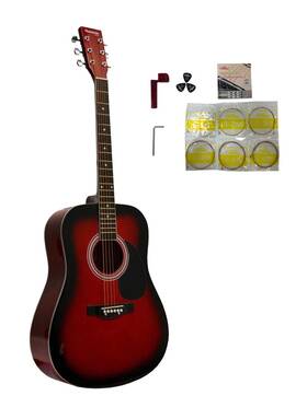 Huntington 810108610076 6 String Acoustic Guitar Right Red Bga41ps-rds
