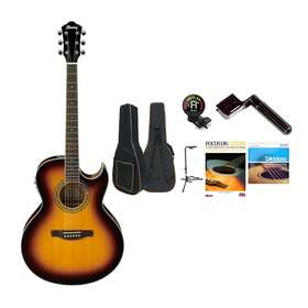 Jsa5vb Ibanez K1 Jsa5 Satriani 6 String Acoustic Guitar Vintage Burst High Gloss Bundle