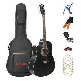 Janerock 619660574792 Left Handed Guitar Acoustic Cutaway 41 Inch Full-size Begi Janerock 619660574792 Left Handed Guitar Acoustic Cutaway 41 Inch Full-size Begi