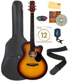 S34c Jasmine 840262249652 Orchestra Acoustic Guitar - Sunburst With Gig Bag