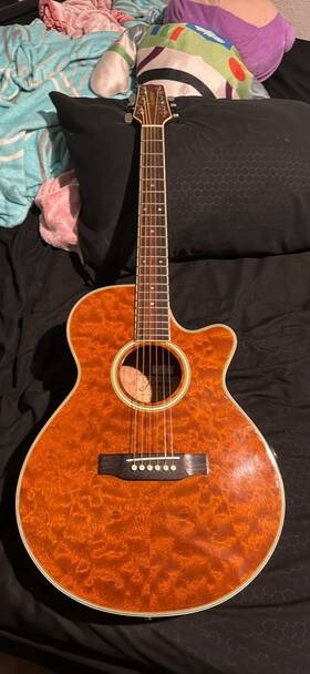 Jasmine By Takamine Ts90c-lw Acoustic Cutaway 6 String Wood Guitar Brown