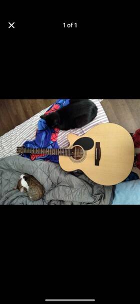137132 Jasmine S34c Single Cutaway Acoustic Guitar In Natural Satin Finish