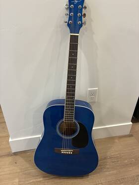 Jta45-tbl Jay Turser Jr. 3/4 Dreadnought 6-string Blue With Gig Bag