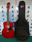 Jj-43-tr Jay Turser Jr Acoustic Guitar Red Model With Soft Gator