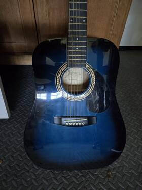 G-610-bl Johnson Blue Acoustic Guitar