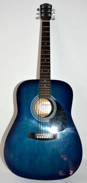 Ig-610 Johnson Ig-610- Bl 3/4 Size Acoustic Guitar Good Condition Pro Setup And Case