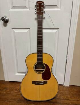 Jg-035 Johnson Acoustic Guitar Herribone Style Mahogany With Case