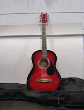 Johnson Jg-608-3 Model No. Jg-608-3/4 Rd Acoustic Guitar With Carrying Case