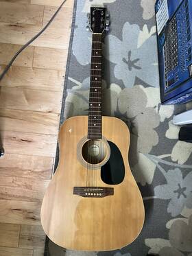 Jg-608-na Johnson Dreadnought Acoustic Guitar Good Working Condition