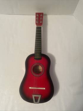 49985 Jpw International Acoustic Guitar Wood Beginner Red Small Toy Kids Gift Learning Music Instrument