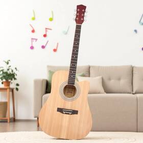 Jt-26568948 Juhomiee Solid Spruce Top Acoustic Beginner Guitar Set - 41-inch Cutaway Matte Natural