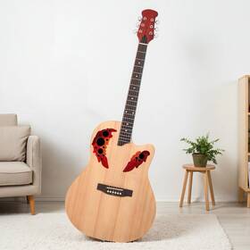 Jt-38803516 Juhomiee Solid Spruce Top 41ftft Acoustic Beginner Guitar Set - Roundback Natural Cutaway