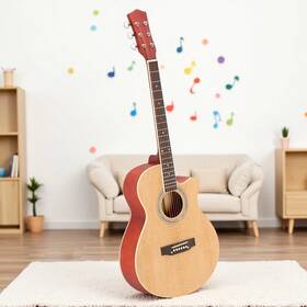 Jt-48776708 Juhomiee Solid Spruce Top Acoustic Beginner Guitar Set - 40-inch Cutaway And Matte Natural