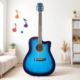 Jt-06419103 Jutoop 41-inch Acoustic Guitar Set For Beginners - Dreadnought Cutaway Basswood Blue Jt-06419103 Jutoop 41-inch Acoustic Guitar Set For Beginners - Dreadnought Cutaway Basswood Blue