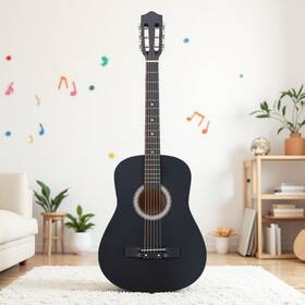 Jt-95916002 Jutoop 38-inch Acoustic Guitar Set For Beginners - Basswood Round And Matte Black