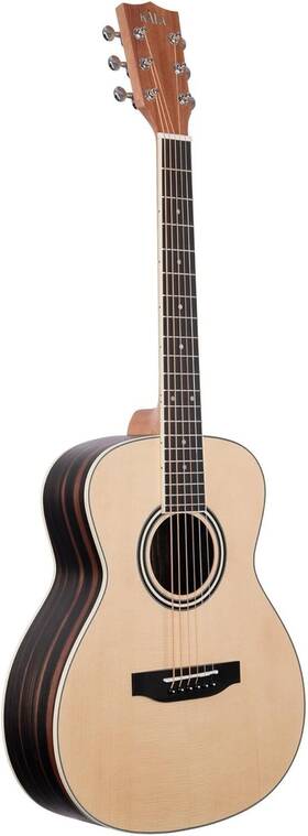 Kala 814017028267 Spruce Top Ebony Orchestra Mini Guitar With Bag Ka-gtr-om-seb