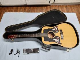 K550n Kay 1970s Double Dove Acoustic Guitar Made In Korea With Case - Vgc