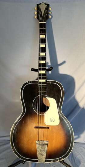 L3595 Kay Vtg 1962 Flattop Acoustic Guitar With Original Kluson Tuning Machines