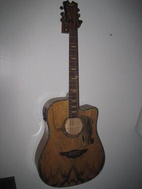 548509-fhv-441 Keith Urban Acoustic Eectric Guitar Black Label Platinum Color Raw Grain