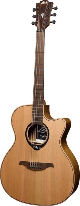 Lag Guitars Hv10ace Hyvibe 10 Auditorium Cutaway Satin