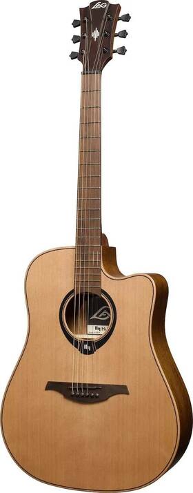 Hv10dce Lag Guitars Hyvibe 10 Dreadnought Cutaway Satin