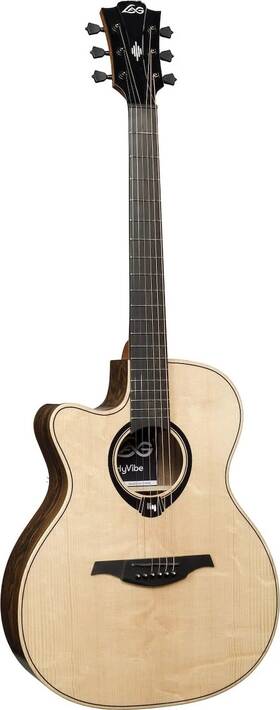 Hv30-l-ace Lag Guitars Hyvibe 30 Left-handed Auditorium Cutaway Gloss