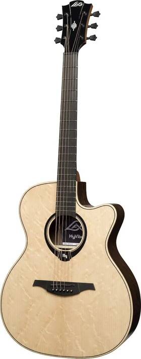 Hv30ace Lag Guitars Hyvibe 30 Auditorium Cutaway Gloss