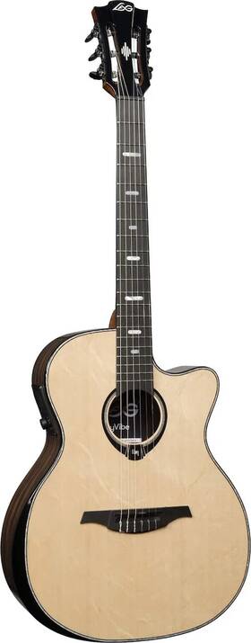 Hv50-n-ace Lag Guitars Hyvibe 50 Nylon Auditorium Bevel Cutaway Gloss