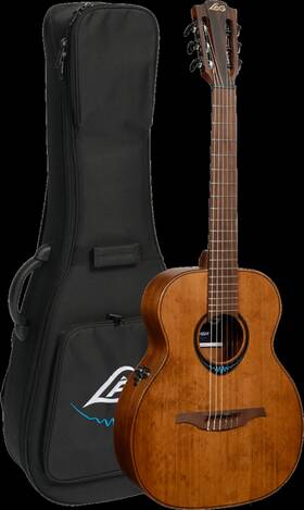 Tnbw1te-n-brw Lag Guitars Bluewave Travel Nylon Vintage Brown Satin Smart Guitar