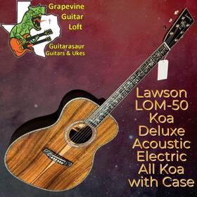 Lom-50c Lawson Lom- 50 Deluxe Koa Acoustic Electric Cedar And Rosewood With Case