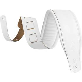 M26pd-wht-wht Levys 3 Inch Wide Top Grain Leather Guitar Straps - White