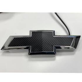 6703c License Automotive Accessories Corporation 2014-2015 Chevy Silverado Grille Emblem - Carbon Decal Finish