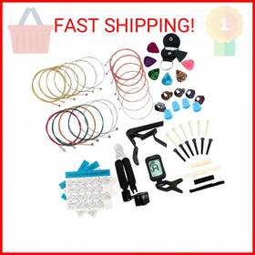 Lomeve 740807450355 Guitar Accessories Kit Include Acoustic Strings Tuner Capo 3-in-1 Rest