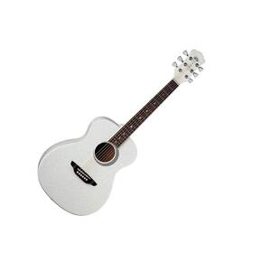 Luna 819998169350 Aurora Borealis 3/4-size Acoustic Guitar - White Pearl Sparkle