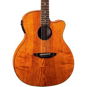 Luna Guitars Gypsy Grand Concert Quilt Ash Acoustic-electric Guitar Natural