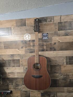 Gup-d12 Luna Gypsy Grand Concert Acoustic Guitar Mahogany 12-string