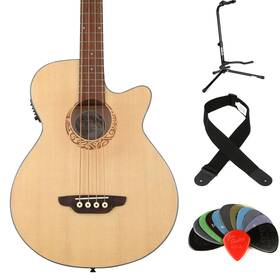 Lab30tribesbn Luna Tribal 30 Inch Scale Acoustic Bass Guitar Essentials Bundle - Satin Natural