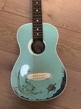 Age8 Luna Mpd2 Aurora Aqs Aqua Splash Mermaid Acoustic Guitar 3/4 Plus
