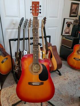 Sp411ce Madera Madera-acoustic Guitar 13 Cherry Burst 9v Eq Canadian Brand