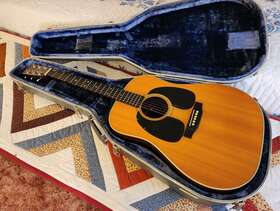 380126 Martin C F D 28l 1976 Accoustic Guitar With Orignal Case And Tuner Excllnt Cond