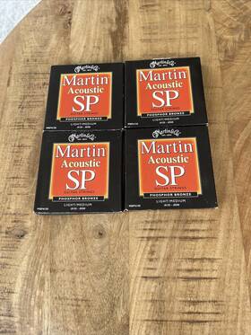 0125-.0550 Martin & Co. .0125-.0550 And Acoustic Sp Phosphor Bronze Light/medium Lot Of 4 New