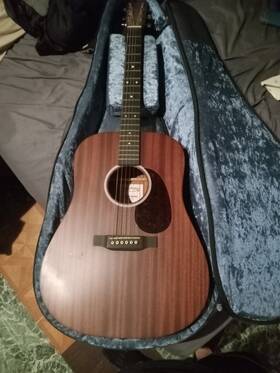 D-10e Martin Sapeletop Satin Sapele Top Acoustic Electric Guitar With Gig Bag