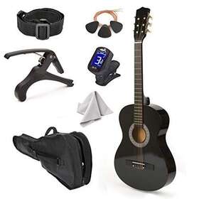 Master Play 656237734982 Left Handed Wood Guitar With Case And Accessories For Boys Girls Teens Beginn
