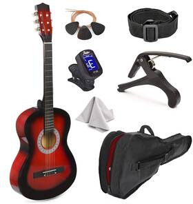 Master Play 731199521846 30 Inch Wood Classical Guitar With Case And Accessories For Kids/girls/boys/beg