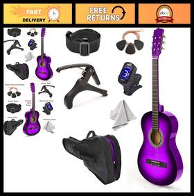 Lf30-pur-suna Master Play 30 Inch Left Handed Wood Guitar With Case And Accessories Purple Gradient