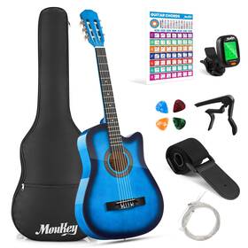 Moukey 262415448822 38 Inch Acoustic Guitar For Beginners Kids Youth Adult Cutaway Guitarra Acustica