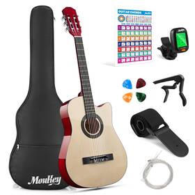 Moukey 262415448839 38 Inch Acoustic Guitar For Beginners Kids Youth Adult Cutaway Guitarra Ac