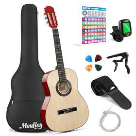 Moukey 262415448945 36 Inch Acoustic Guitar For Beginners Kids Youth 3/4 Size Dreadnought Trav